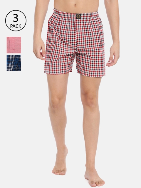 

Joven Men Pack Of 3 Pure Cotton Boxers JB046, Blue