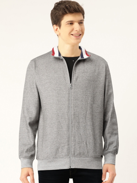 

John Players Men Grey Solid Sweatshirt