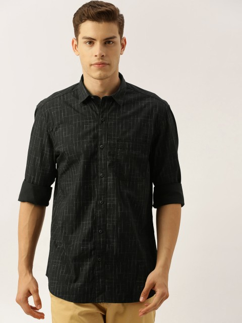

John Players Men Black & Grey Slim Fit Printed Casual Shirt