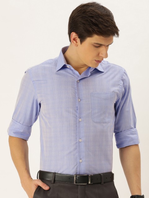 

John Players Men Blue Slim Fit Checked Formal Shirt