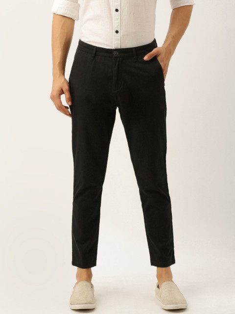 

John Players Men Black Original Slim Fit Solid Regular Trousers