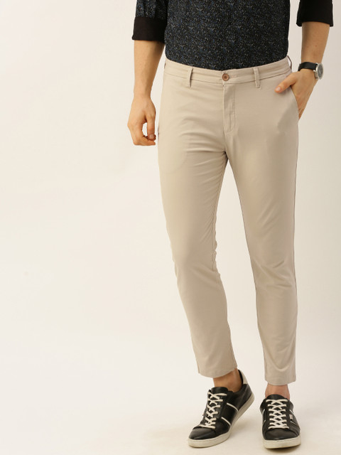 

John Players Men Beige Skinny Fit Solid Chinos