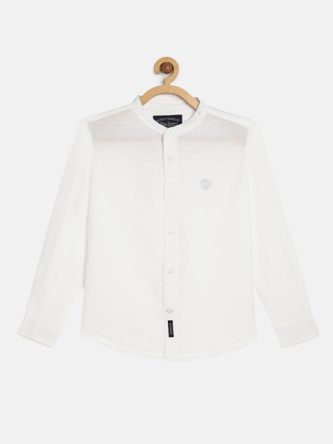 

METRO KIDS COMPANY Boys White Comfort Regular Fit Solid Casual Shirt