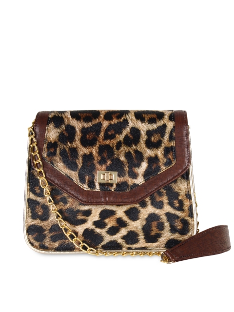 

Berrypeckers Brown & Black Animal Print Sling Bag