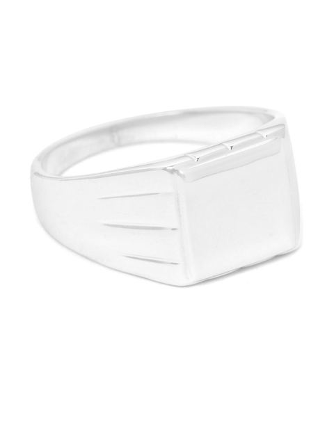 

Carlton London Men Silver-Toned Rhodium-Plated Textured Finger Ring