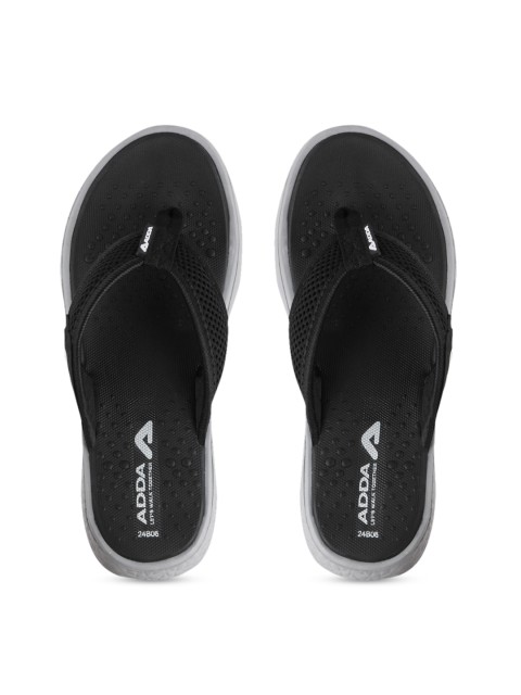 

Adda Women Black Solid Thong Flip-Flops