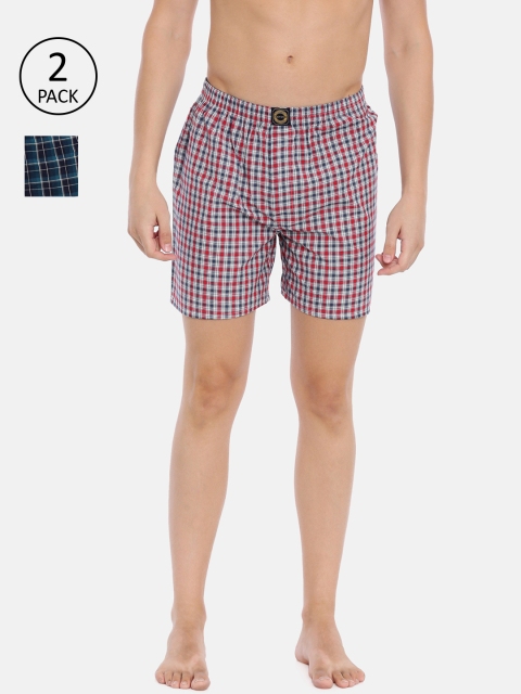 

Joven Men Pack of 2 Red & Blue Checked Boxers JB2N081