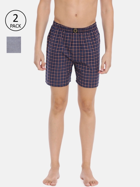 

Joven Men Pack of 2 Checked Boxers JB2N085, Grey