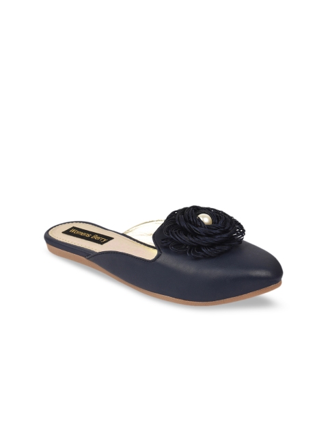 

WOMENS BERRY Women Navy Blue Solid Mules