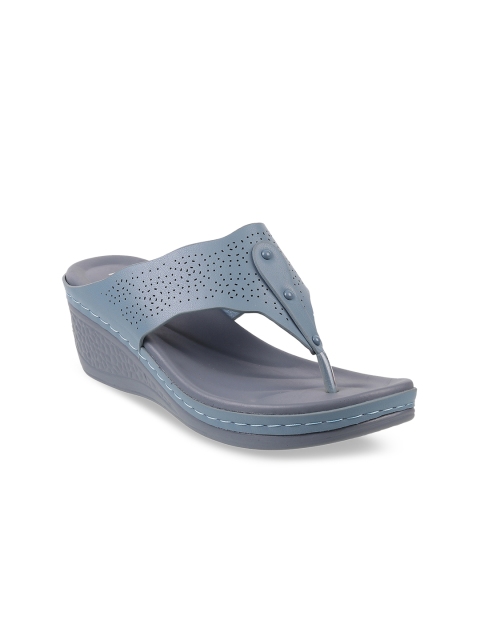 

Metro Women Blue Textured Wedges