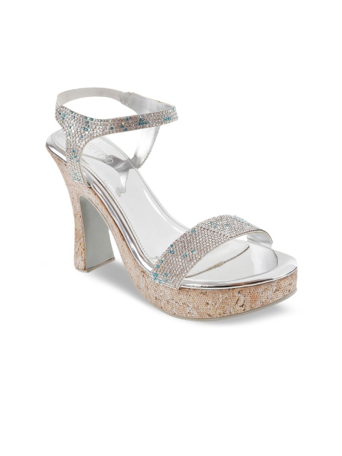 

Metro Women Silver-Toned Embellished Heels