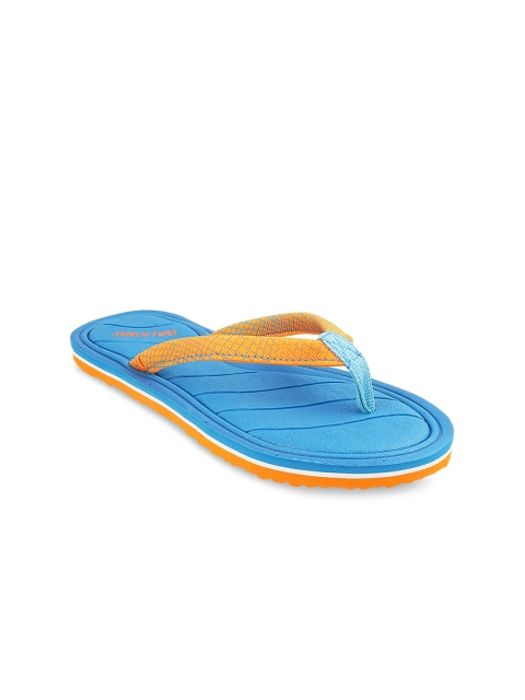 

WALKWAY Women Yellow & Blue Solid Thong Flip-Flops