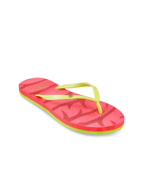 

WALKWAY Women Lime Green & Red Solid Slip-On