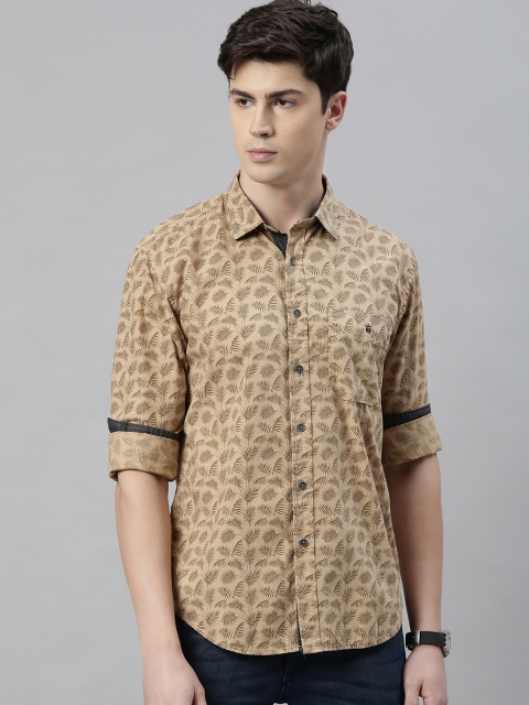 

Louis Philippe Jeans Men Khaki & Olive Green Slim Fit Printed Casual Shirt