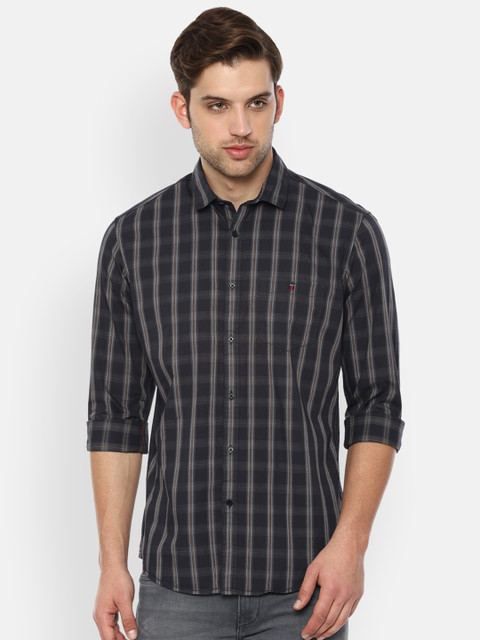 

Louis Philippe Jeans Men Black & Brown Slim Fit Checked Casual Shirt