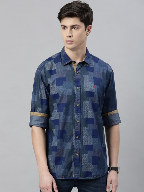 

Louis Philippe Jeans Men Blue Slim Fit Printed Casual Shirt
