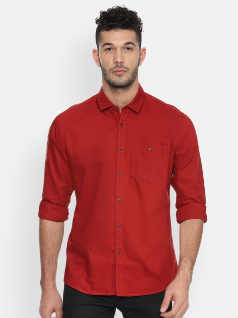 

Louis Philippe Jeans Men Maroon Slim Fit Solid Casual Shirt