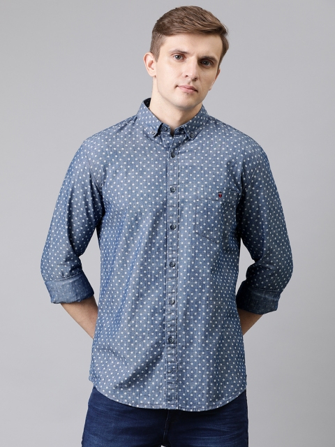 

Louis Philippe Jeans Men Blue Super Slim Fit Printed Casual Shirt