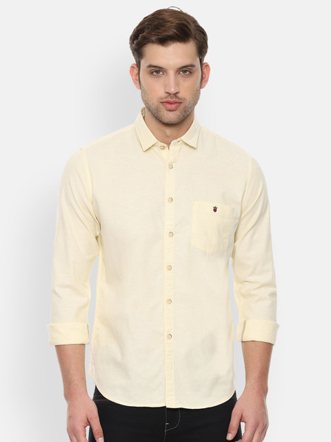 

Louis Philippe Jeans Men Yellow Slim Fit Solid Casual Shirt