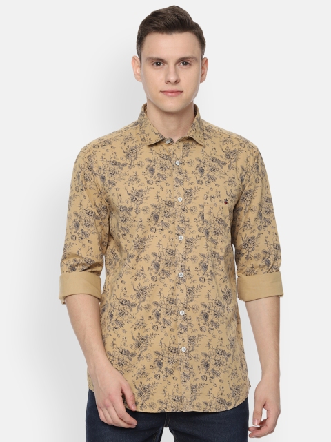 

Louis Philippe Jeans Men Khaki & Grey Slim Fit Floral Printed Casual Shirt