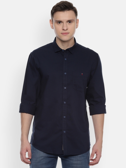 

Louis Philippe Jeans Men Navy Blue Slim Fit Solid Casual Shirt