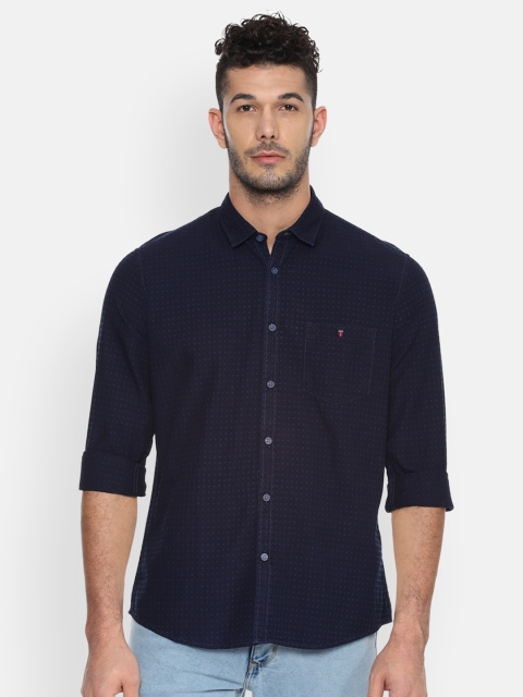 

Louis Philippe Jeans Men Navy Blue Slim Fit Solid Casual Shirt