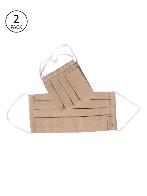 

Maspar Unisex 2 Pcs Brown 3 Ply Solid Reusable Cloth Masks