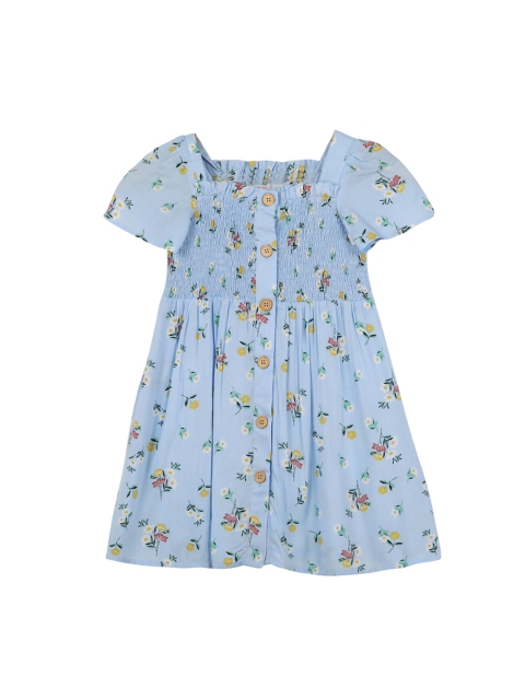 

Budding Bees Girls Blue Printed Fit and Flare Dress