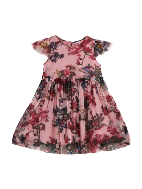 

Budding Bees Girls Multicoloured Floral Printed Fit and Flare Dress, Multi