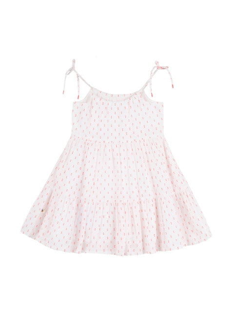 

Budding Bees Girls White Printed Fit and Flare Dress