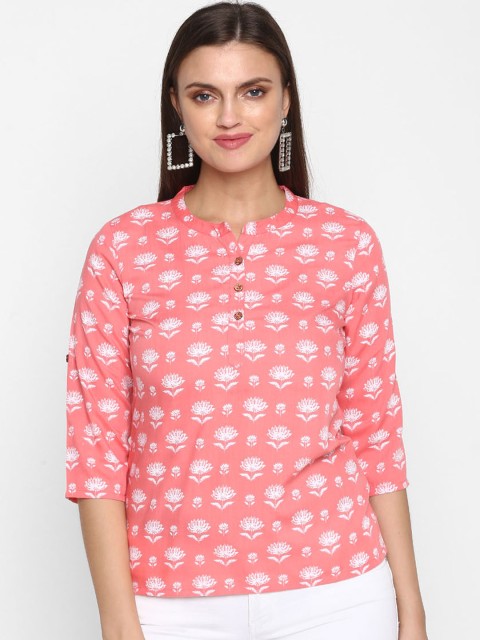 

Teal19 Women's Pink & White Printed Tunic