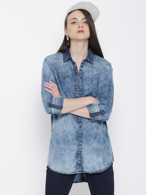 

Vero Moda Blue Washed Boyfriend Fit Denim Shirt