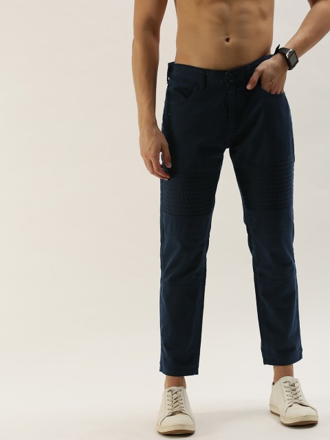 

Moda Rapido Men Navy Blue Slim Fit Solid Regular Trousers