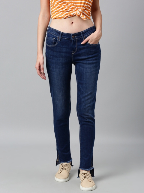 

HERE&NOW Women Blue Skinny Fit Mid-Rise Clean Look Stretchable Jeans