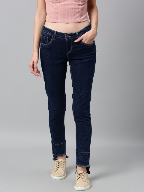 

HERE&NOW Women Blue Skinny Fit Mid-Rise Clean Look Stretchable Jeans