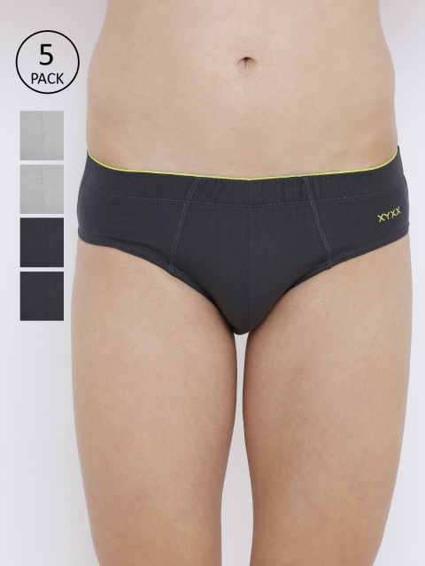 

XYXX Men Pack Of 5 Solid Super Soft Briefs XYBRF5PCKN86, Grey