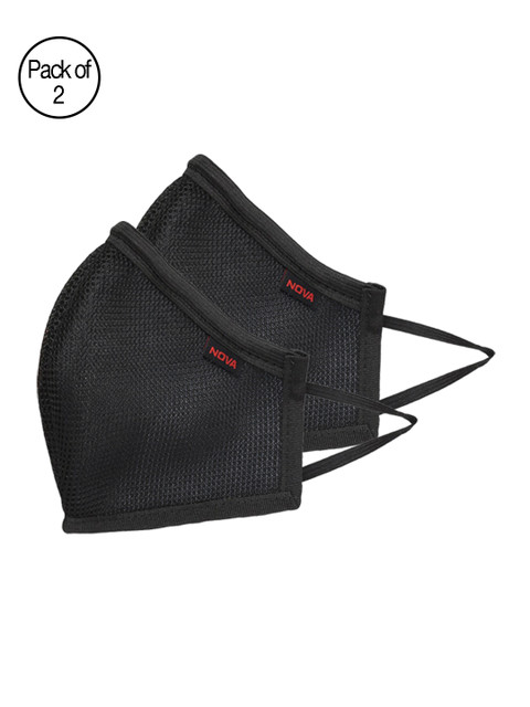

Nova Unisex Pack of 2 Black NN95 Reusable 3-Ply Protective Outdoor Masks