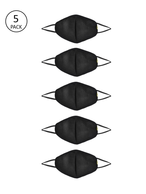 

Nova Unisex Pack of 5 Reusable 3-Layer Protective Masks, Black