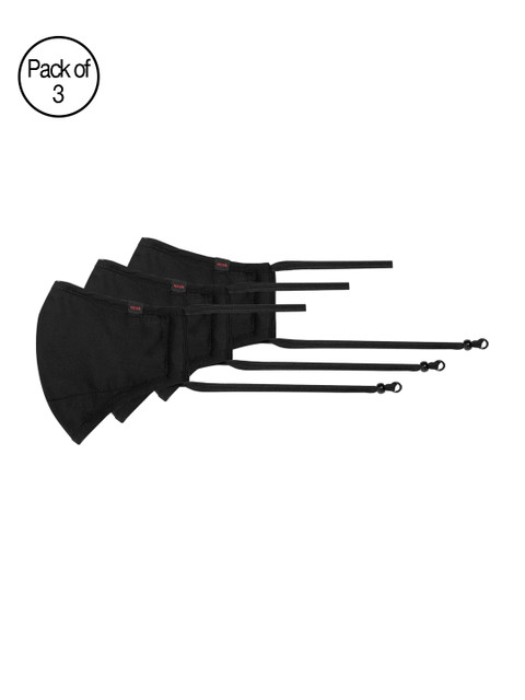 

Nova Unisex Pack of 3 Black Lexa Shield Reusable 3-Ply Protective Outdoor Cloth Masks