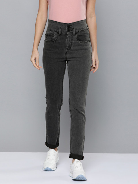 

HERE&NOW Women Grey Skinny Fit High-Rise Clean Look Stretchable Jeans