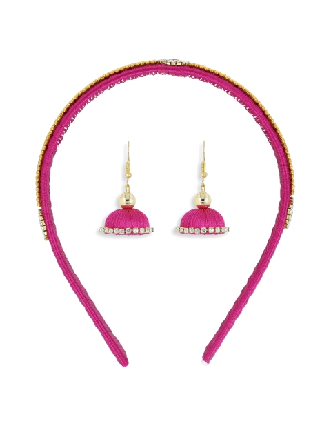 

AKSHARA Magenta Embellished Hair Accessory Set