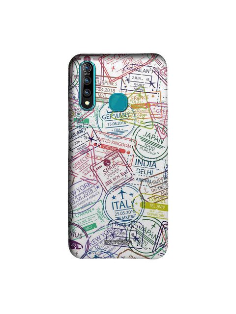 

macmerise White & Blue Immigration Stamps Classic Sublime Vivo Z1 Pro Back Cover
