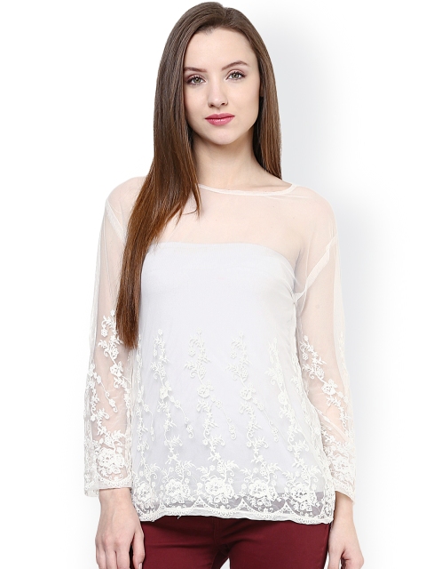 

Hapuka White Embroidered Top