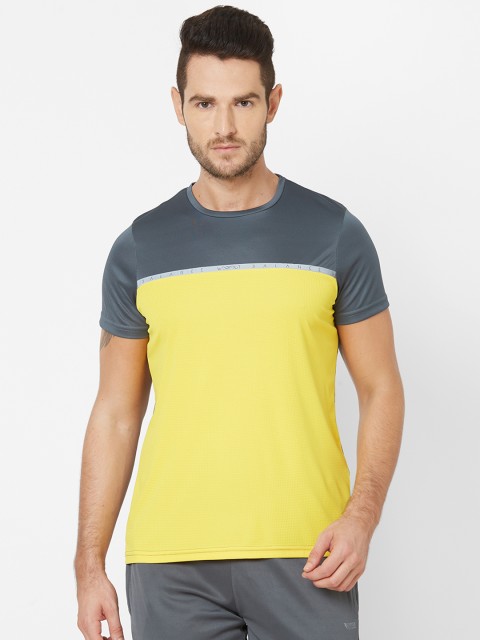 

Sweet Dreams Men Yellow & Grey Colourblocked Round Neck T-shirt