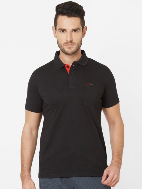 

Sweet Dreams Men Black Solid Polo Collar T-shirt