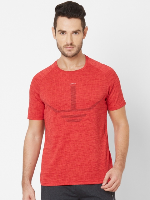 

Sweet Dreams Men Coral Red Grindle Effect Round Neck T-shirt
