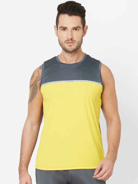 

Sweet Dreams Men Yellow & Charcoal Grey Colourblocked Round Neck T-shirt