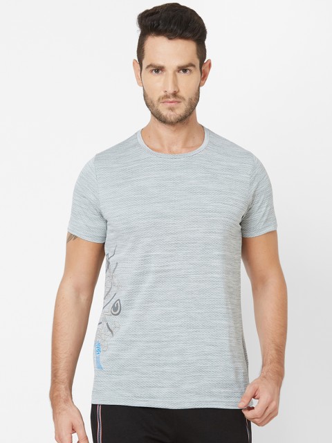

Sweet Dreams Men Grey Melange Grindle Effect Round Neck T-shirt