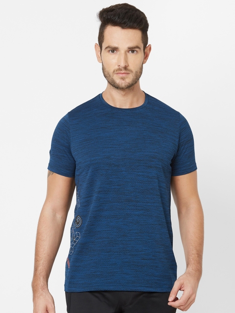 

Sweet Dreams Men Blue Self Design Round Neck Workout T-shirt