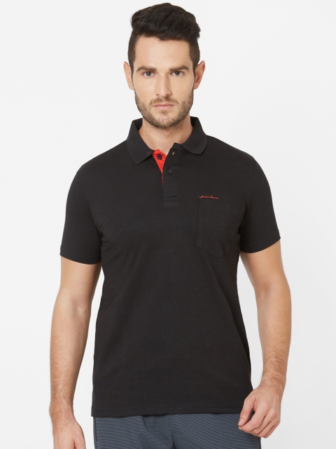 

Sweet Dreams Men Black Solid Polo Collar T-shirt